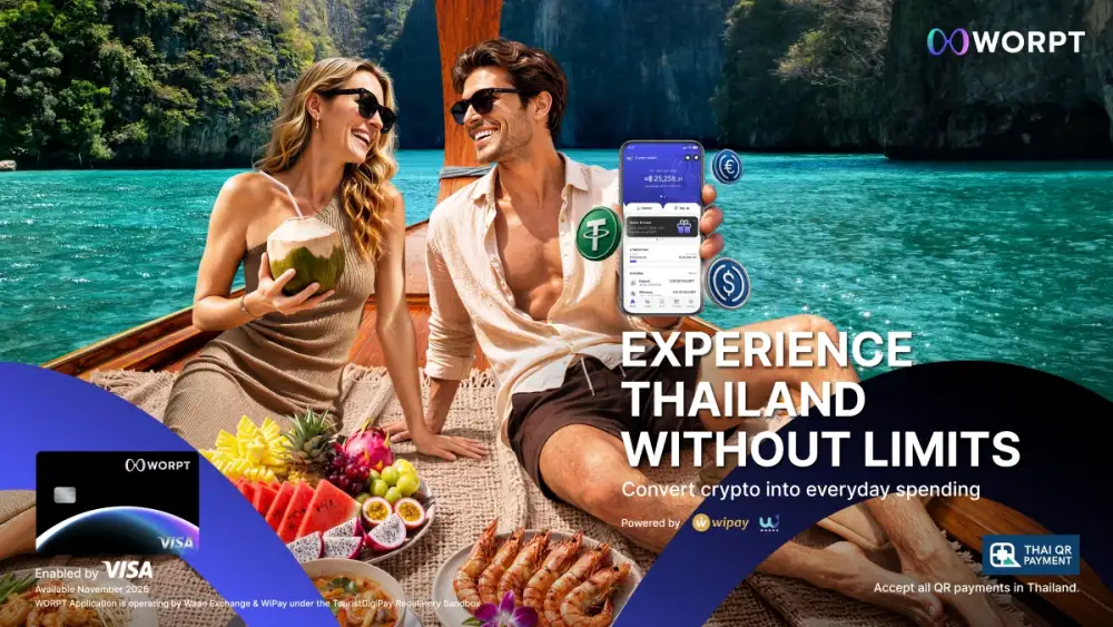 WORPT Now Available Under Thailand’s Tourist DigiPay Regulatory Sandbox Enabling Seamless Cryptocurrency-to-Thai Baht Conversion for Everyday Spending via Thai QR PromptPay, with Visa Prepaid Card Services Coming Soon.